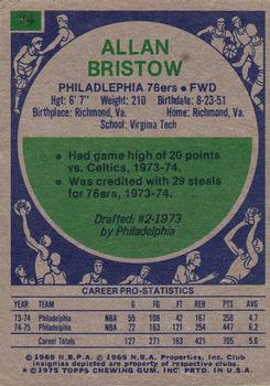 1975-76 Topps #74 Allan Bristow Back