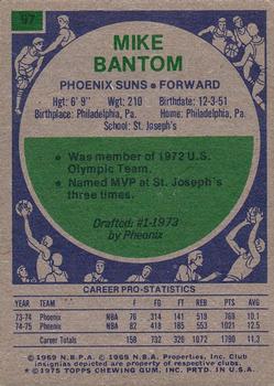 1975-76 Topps #97 Mike Bantom Back