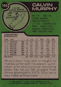 1977-78 Topps #105 Calvin Murphy Back