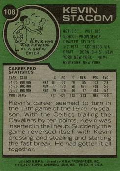 1977-78 Topps #108 Kevin Stacom Back