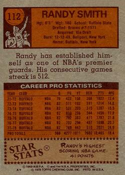 1978-79 Topps #112 Randy Smith Back