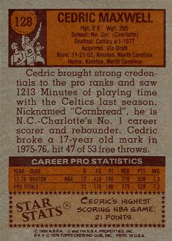 1978-79 Topps #128 Cedric Maxwell Back