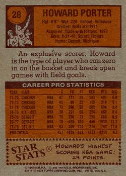 1978-79 Topps #28 Howard Porter Back