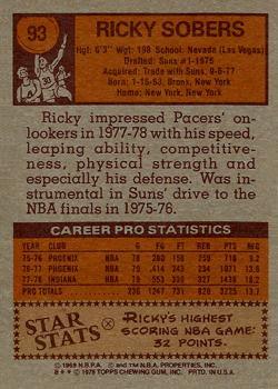 1978-79 Topps #93 Ricky Sobers Back