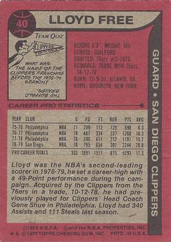 1979-80 Topps #40 Lloyd Free Back