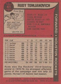 1979-80 Topps #41 Rudy Tomjanovich Back