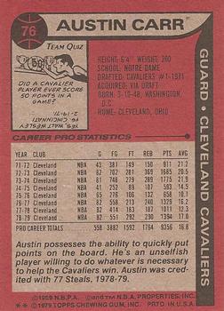 1979-80 Topps #76 Austin Carr Back