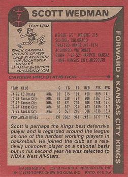 1979-80 Topps #7 Scott Wedman Back