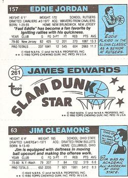 1980-81 Topps #63 / 157 / 261 Jim Cleamons / James Edwards / Eddie Jordan Back