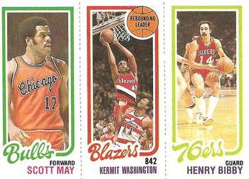 1980-81 Topps #47 / 177 / 196 Scott May / Kermit Washington / Henry Bibby Front