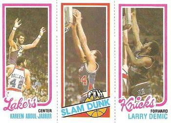 1980-81 Topps #135 / 167 / 253 Kareem Abdul-Jabbar / John Shumate / Larry Demic Front
