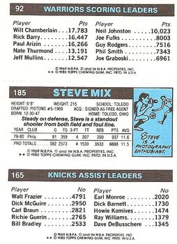 1980-81 Topps #92 / 165 / 185 Micheal Ray Richardson / Steve Mix / Robert Parish Back
