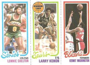 1980-81 Topps #203 / 205 / 231 Lonnie Shelton / Larry Kenon / Kermit Washington Front