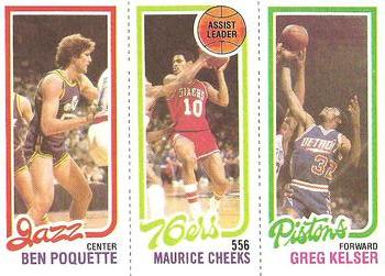 1980-81 Topps #87 / 176 / 241 Ben Poquette / Maurice Cheeks / Greg Kelser Front