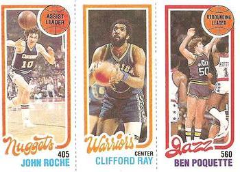 1980-81 Topps #74 / 99 / 235 John Roche / Clifford Ray / Ben Poquette Front