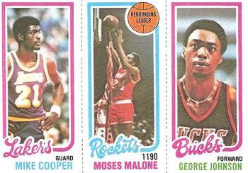 1980-81 Topps #103 / 137 / 148 Mike Cooper / Moses Malone / George Johnson Front