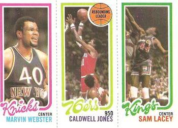 1980-81 Topps #129 / 172 / 175 Marvin Webster / Caldwell Jones / Sam Lacey Front