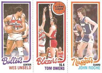 1980-81 Topps #78 / 195 / 251 Wes Unseld / Tom Owens / John Roche Front