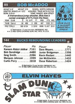 1980-81 Topps #89 / 144 / 257 Elvin Hayes / Marques Johnson / Bob McAdoo Back