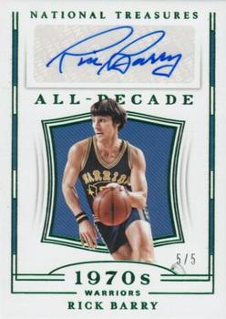 2018-19 Panini National Treasures - All-Decade Signatures Emerald #AD-RBY Rick Barry Front