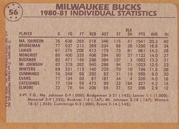 1981-82 Topps #56 Marques Johnson / Mickey Johnson / Quinn Buckner Back