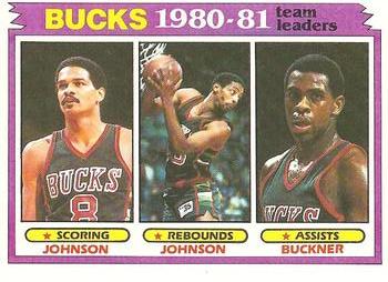 1981-82 Topps #56 Marques Johnson / Mickey Johnson / Quinn Buckner Front