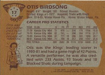 1981-82 Topps #17 Otis Birdsong Back