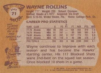 1981-82 Topps #E71 Wayne Rollins Back