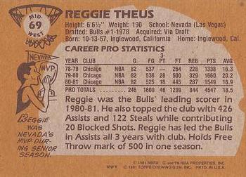 1981-82 Topps #MW69 Reggie Theus Back