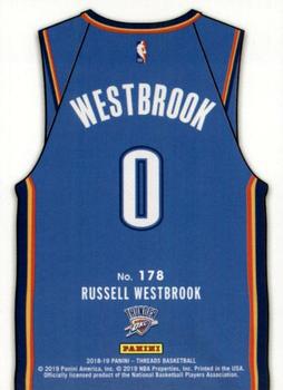 2018-19 Panini Threads - Dazzle #178 Russell Westbrook Back