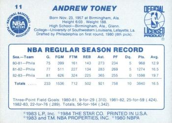 1983-84 Star #11 Andrew Toney Back