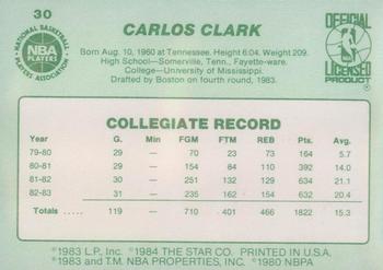 1983-84 Star #30 Carlos Clark Back