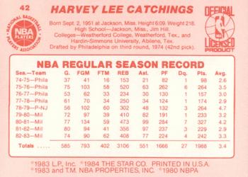1983-84 Star #42 Harvey Catchings Back