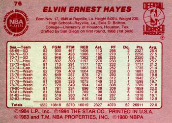 1983-84 Star #76 Elvin Hayes Back