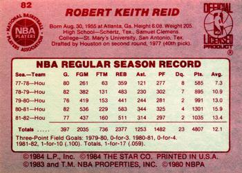 1983-84 Star #82 Robert Reid Back