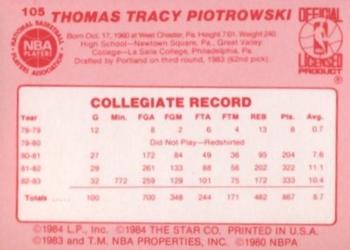 1983-84 Star #105 Tom Piotrowski Back