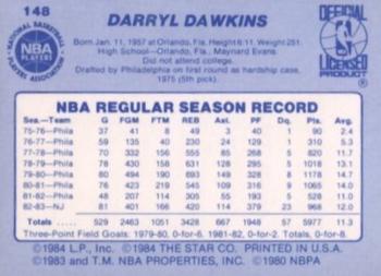 1983-84 Star #148 Darryl Dawkins Back