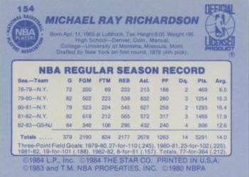 1983-84 Star #154 Ray Richardson Back