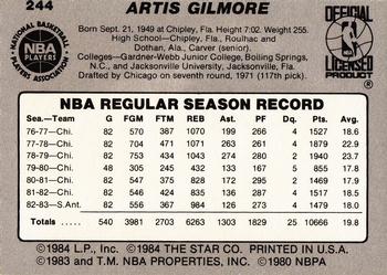 1983-84 Star #244 Artis Gilmore Back