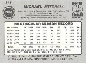 1983-84 Star #247 Mike Mitchell Back
