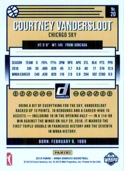 2019 Donruss WNBA #20 Courtney Vandersloot Back