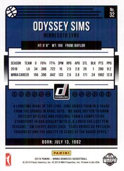 2019 Donruss WNBA #32 Odyssey Sims Back