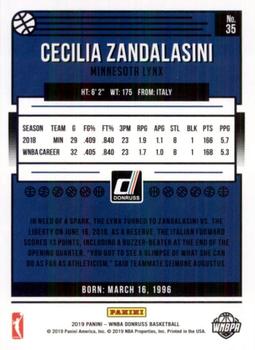 2019 Donruss WNBA #35 Cecilia Zandalasini Back