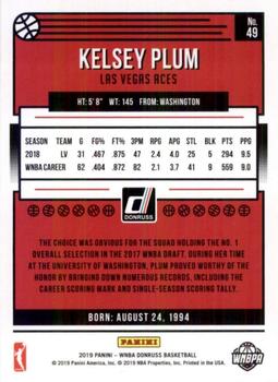 2019 Donruss WNBA #49 Kelsey Plum Back
