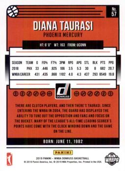 2019 Donruss WNBA #57 Diana Taurasi Back