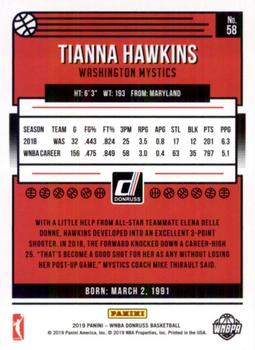 2019 Donruss WNBA #58 Tianna Hawkins Back