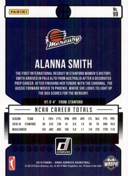 2019 Donruss WNBA #99 Alanna Smith Back