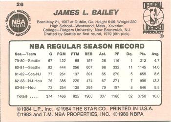 1984-85 Star #26 James Bailey Back