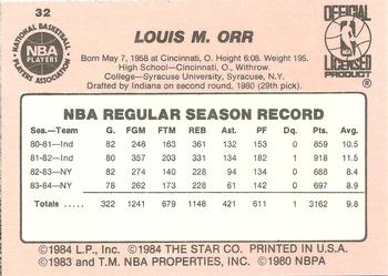 1984-85 Star #32 Louis Orr Back