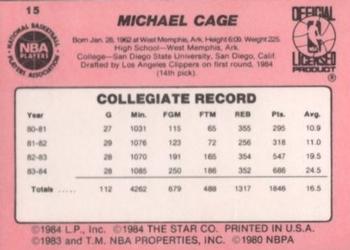 1984-85 Star #15 Michael Cage Back